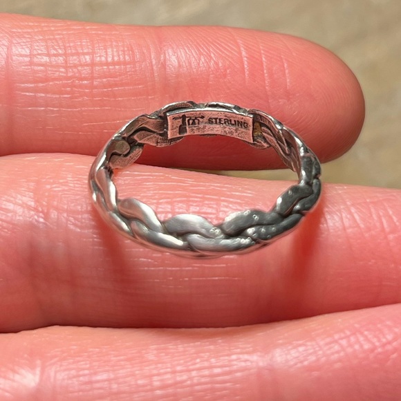 Rope Chain 925 Sterling Silver Band Ring - Picture 11 of 15